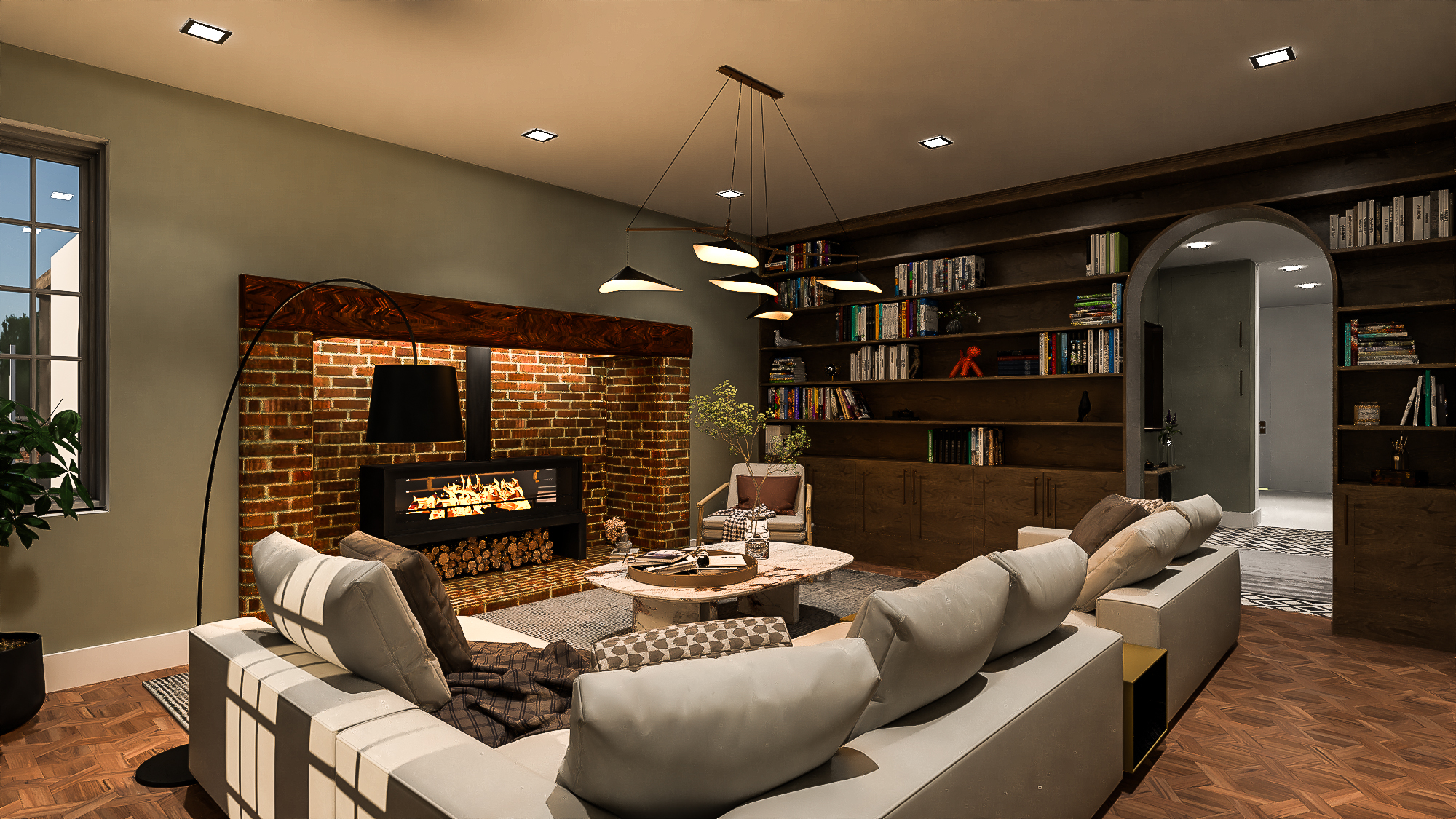 Living Room Concept with Custom Joinery 