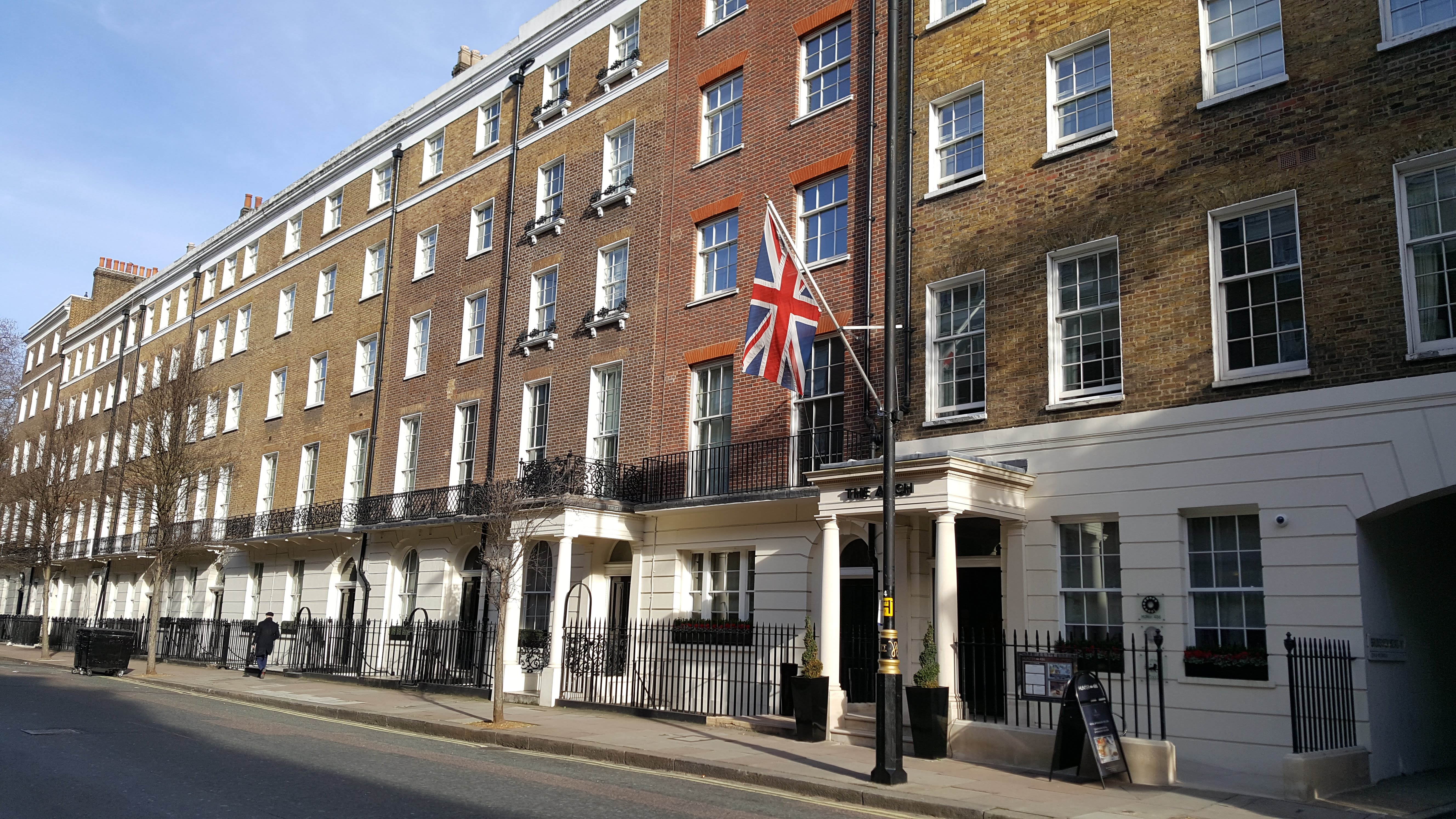 External entrance to The Arch Hotel, 50 Great Cumberland Pl, London