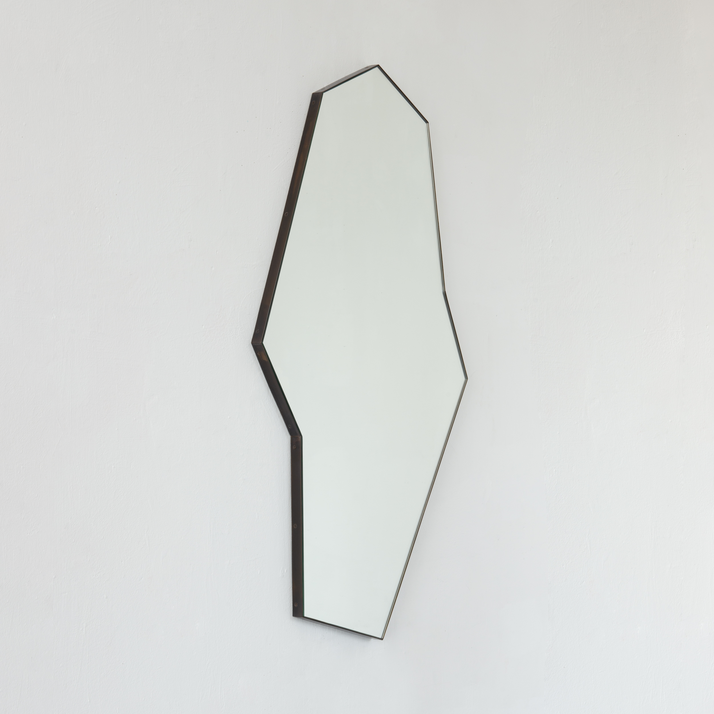 Octagon Bapa™ Irregular shaped Art Deco Mirror with a Bronze Patina Frame