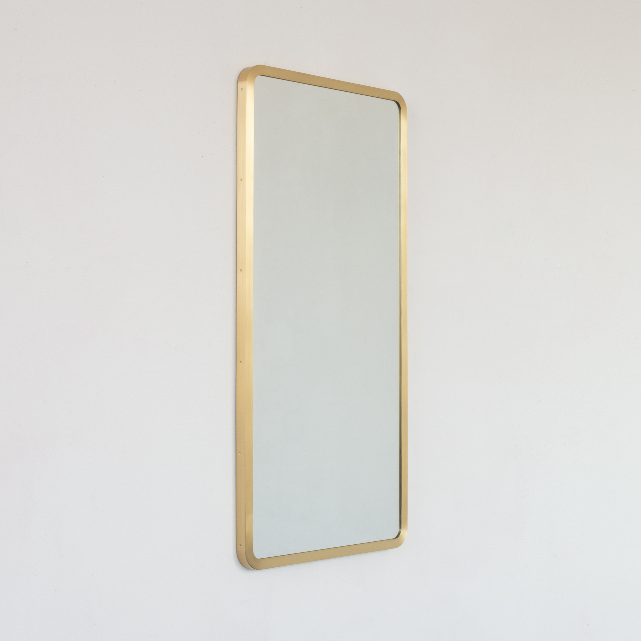 Quadris™ Mirror with a Brushed Brass Full Frame