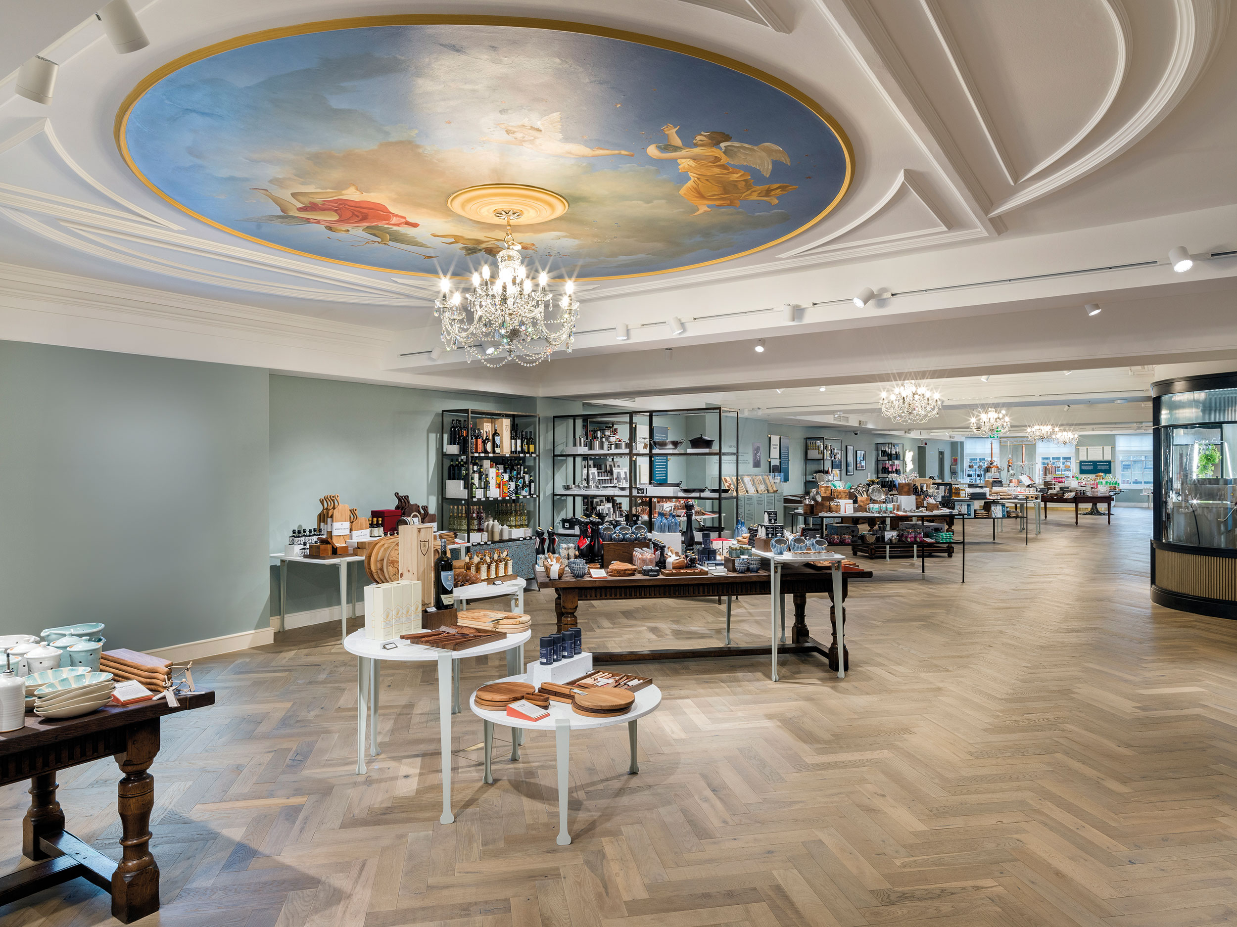 Fortnum & Mason shop floor with Franklin Herringbone Wood Floor