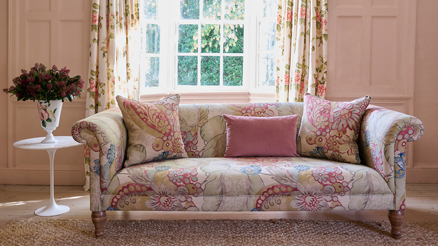 Sofas & Stuff | Masham 3 seater sofa in Floral Linen Carcassonne Laurel