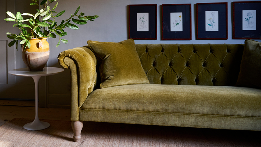 Sofas & Stuff | Arncliffe 3 seater sofa in Traditional Vintage Velvet Olive