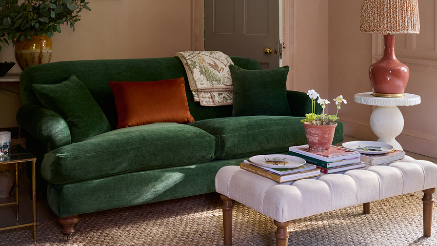 Sofas & Stuff | Hampton 3 seater sofa in Super Soft Velvet Highland Green