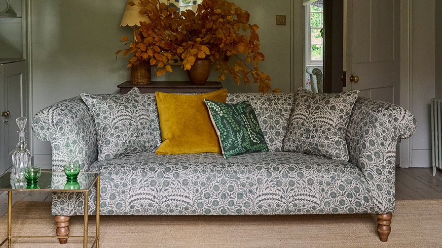Sofas & Stuff | Exbury 3 seater sofa in V&A Threads of India Mughal Arbour Hunter
