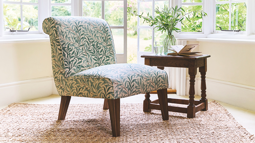 Sofas & Stuff | Harwood chair in William Morris Willow Boughs Cream Pale Green