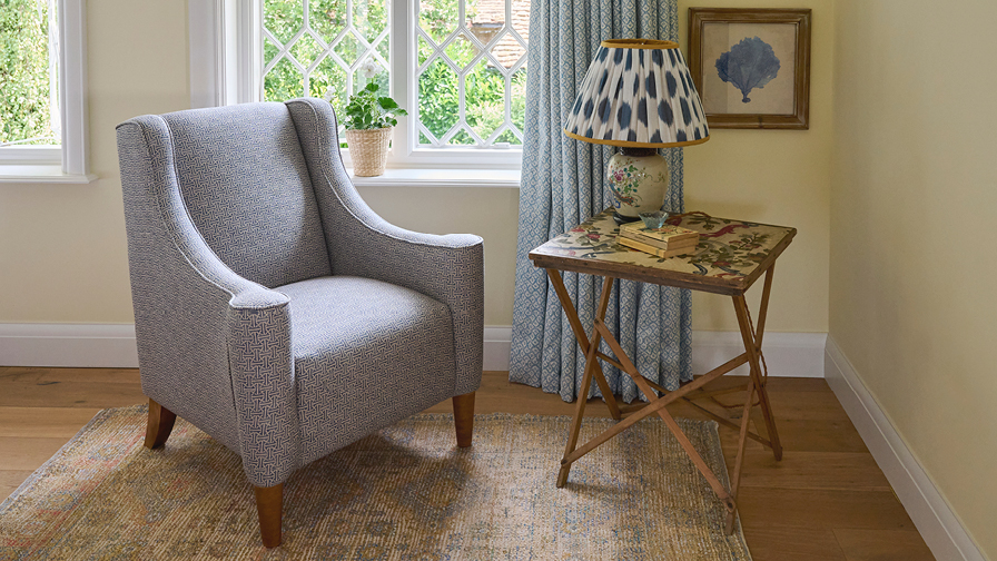 Sofas & Stuff | Sennen chair in RHS Collection Gertrude Jekyll Lattice Blue