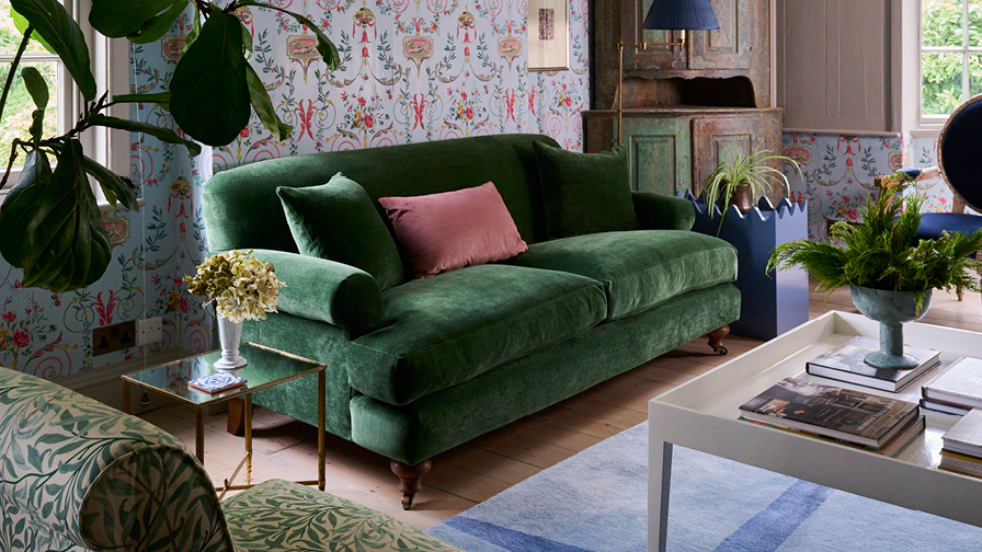 Sofas & Stuff | Hampton 3 seater sofa in Super Soft Velvet Highland Green 