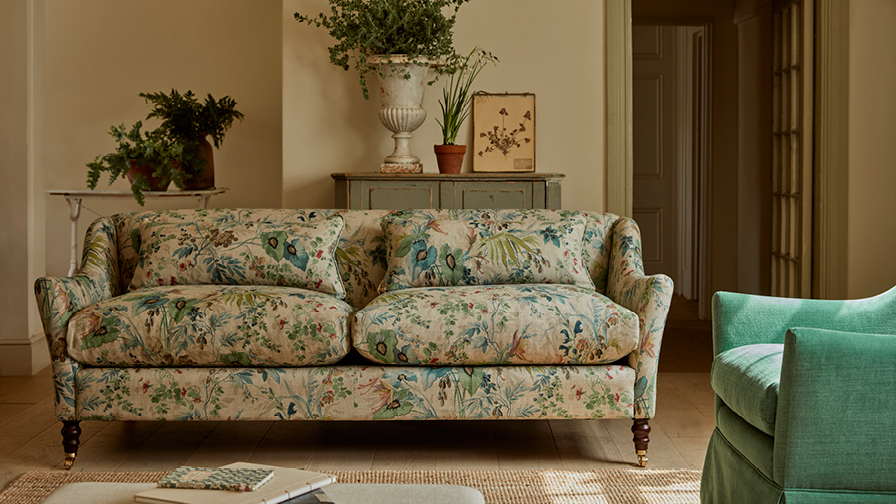 Sofas & Stuff | Cromer 3 seater sofa in Floral Linen Jungle Jaded