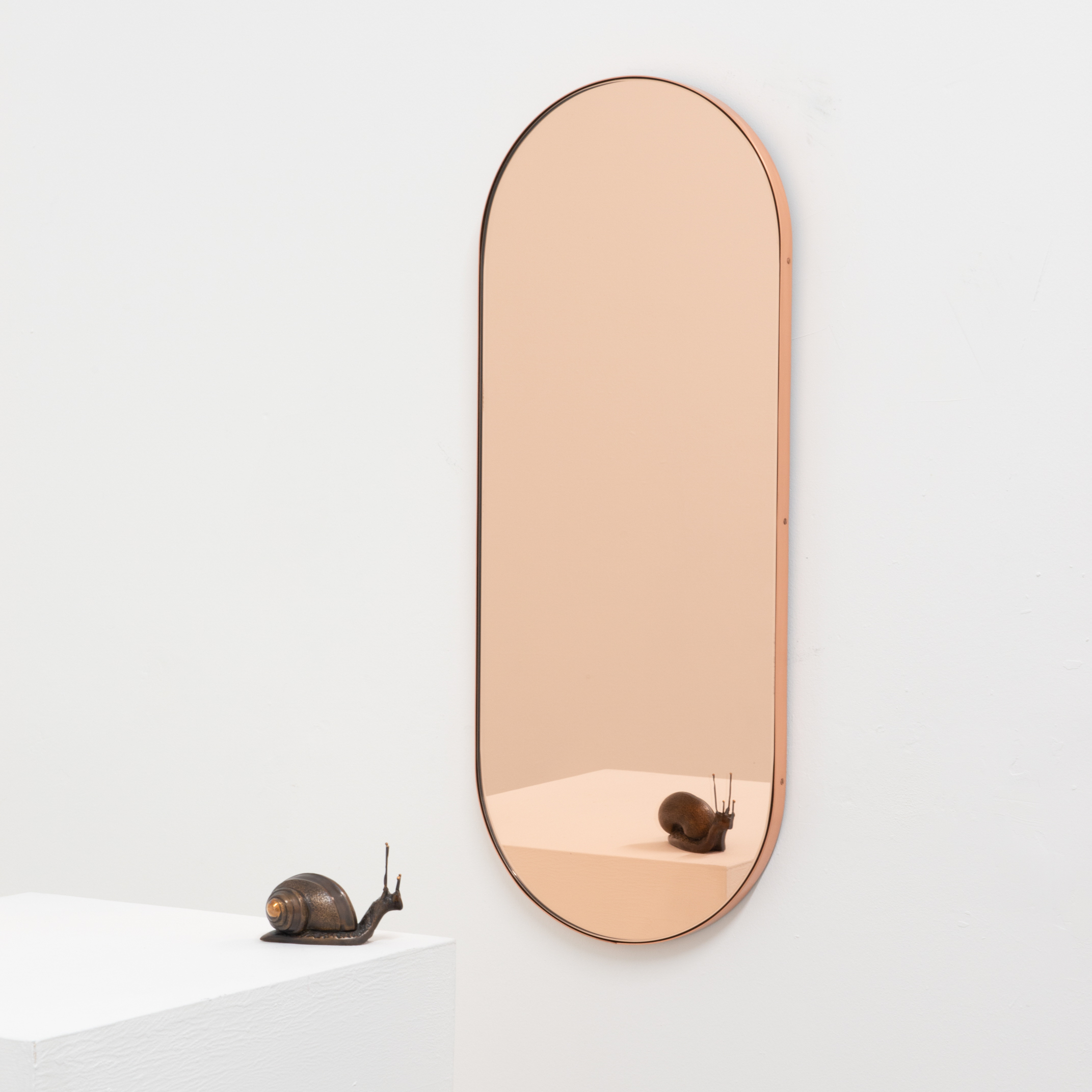 Capsula™ Rose Gold Mirror with Brushed Copper Frame