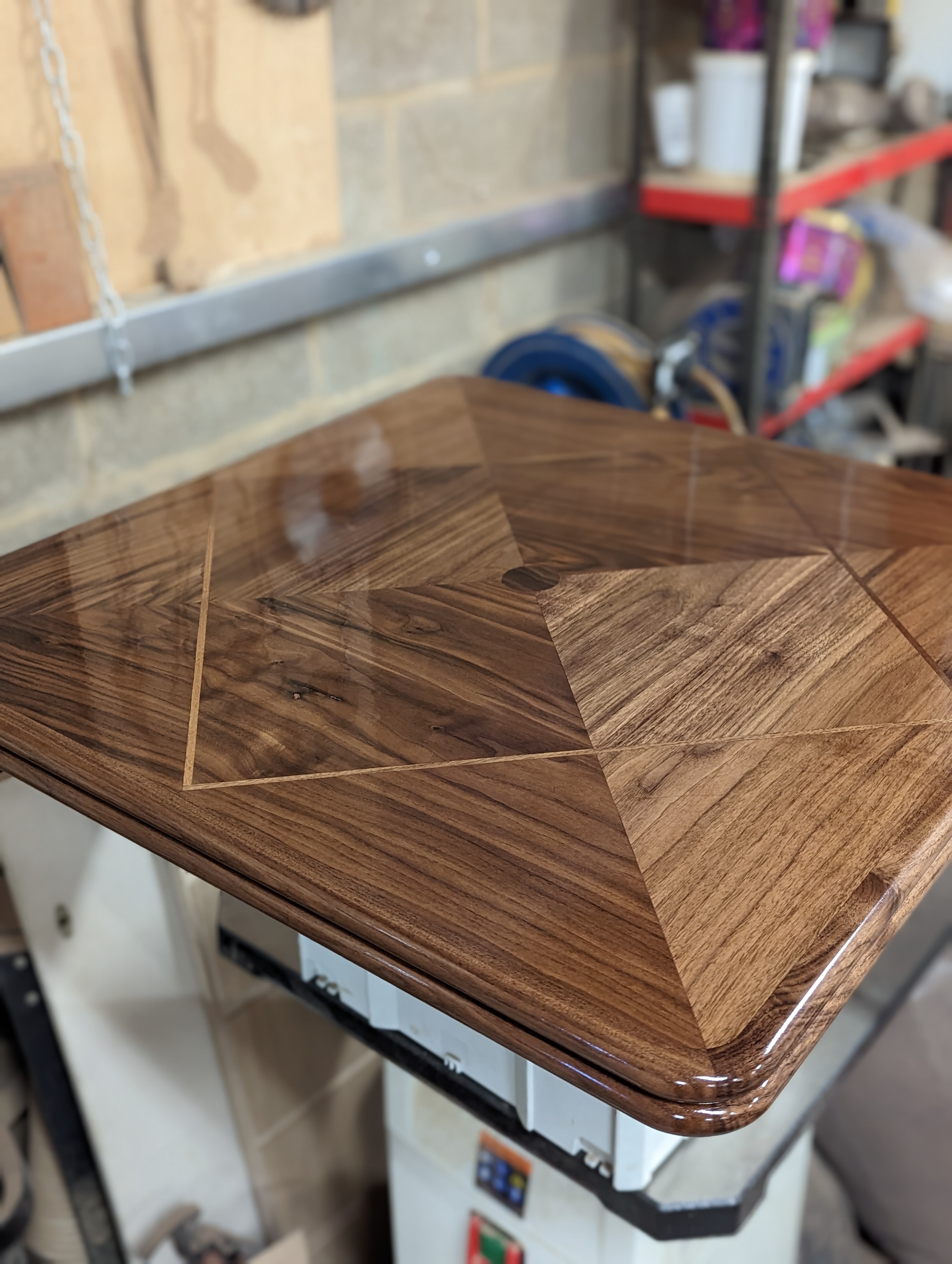 Square solid walnut table top