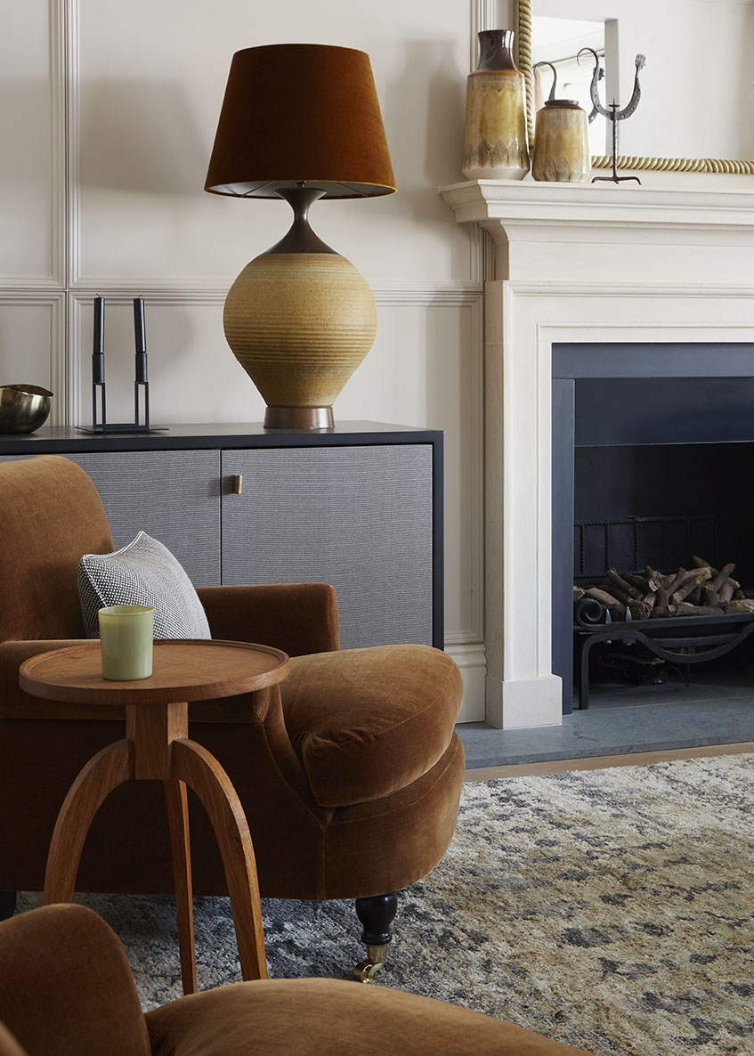 Drawing Room with amber velvet armchairs