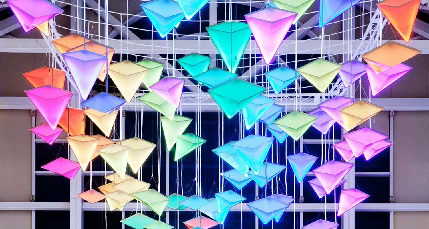 LED Paper plane lighting sculpture