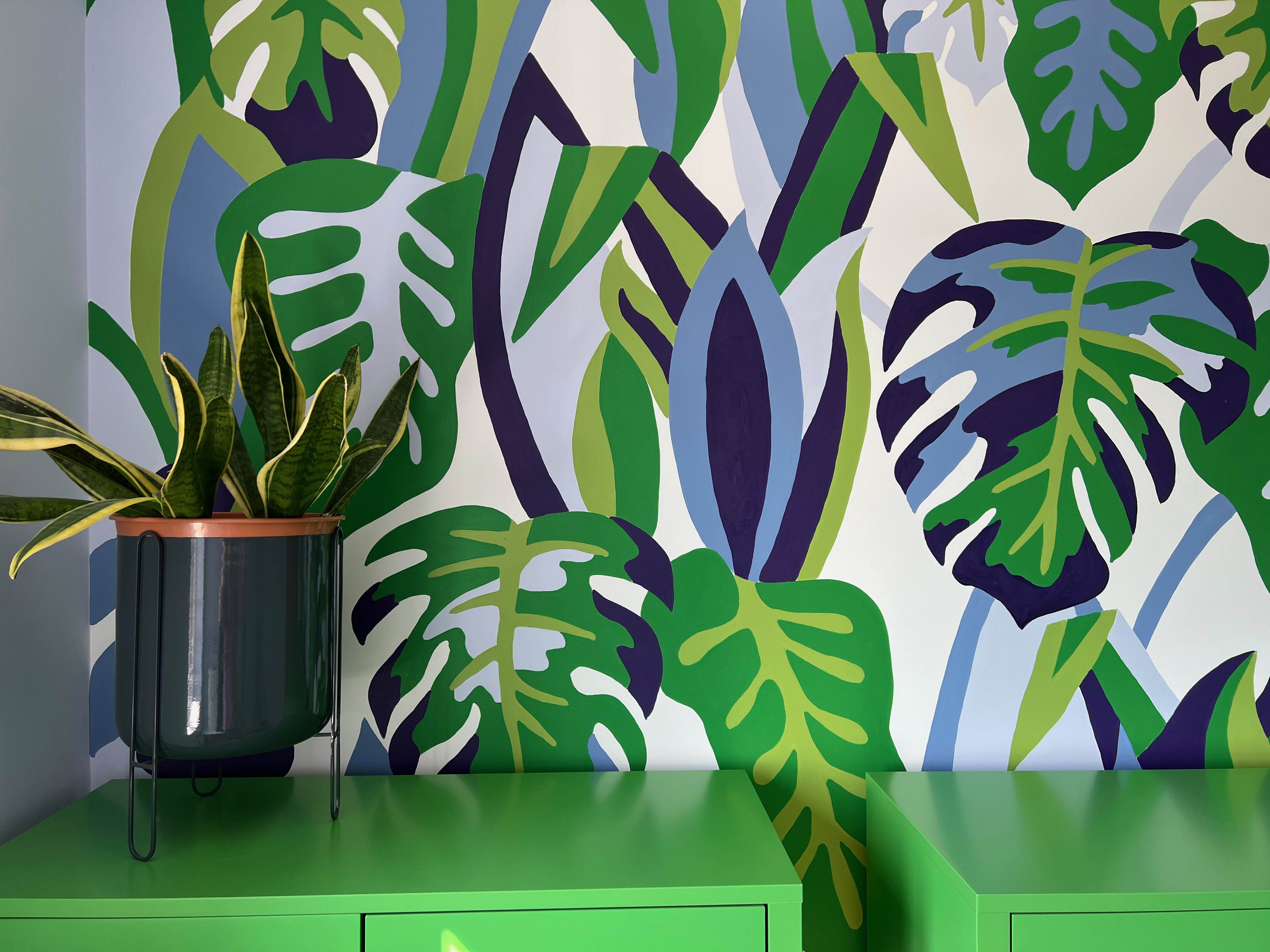 Biophilic wall mural