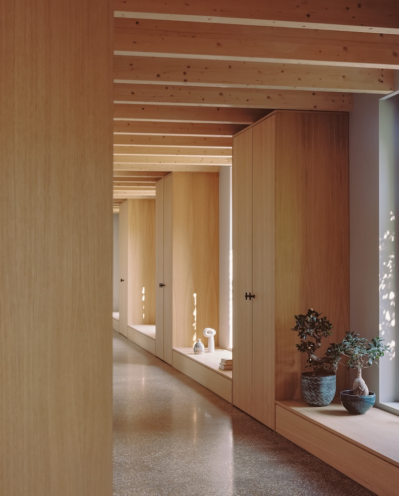 Contemporary hallway with bespoke storage