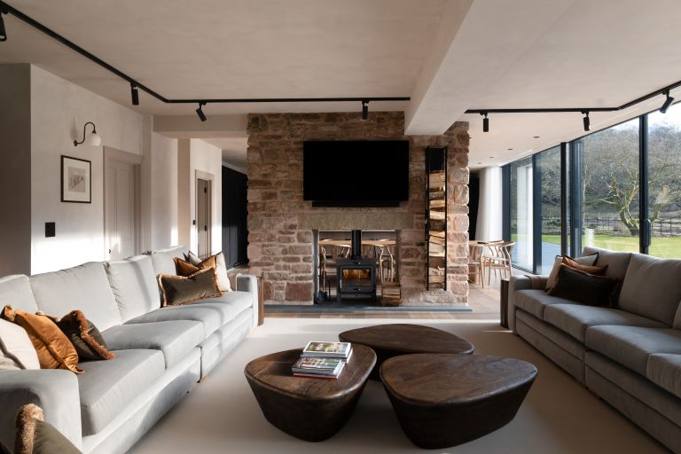 Living Room And Fireplace
