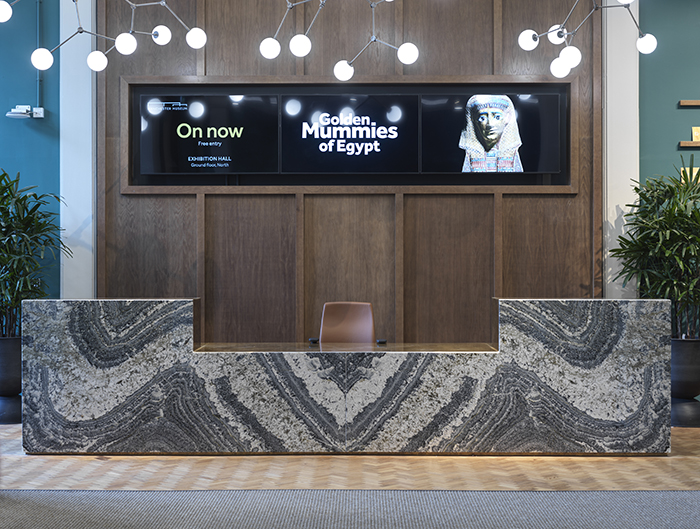 marble reception desk