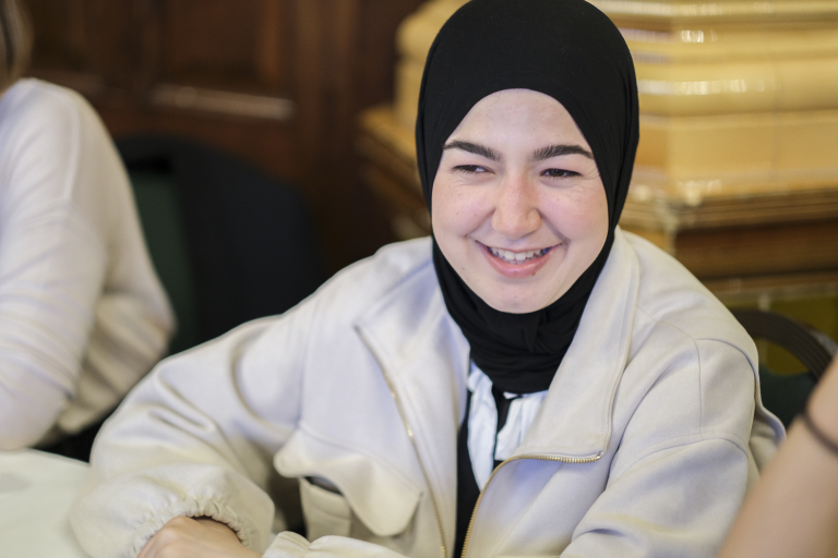 Woman smiling