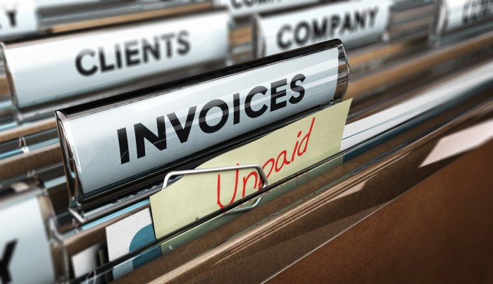 drawer with unpaid invoices