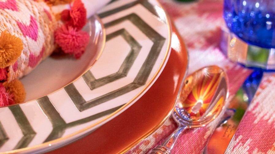 dinner service on a table.