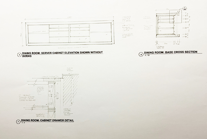 Cabinet Plan and Section with Drawer