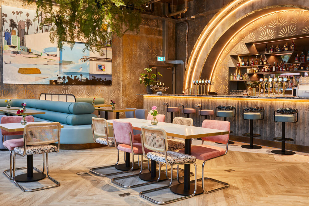 Seating area in restaurant