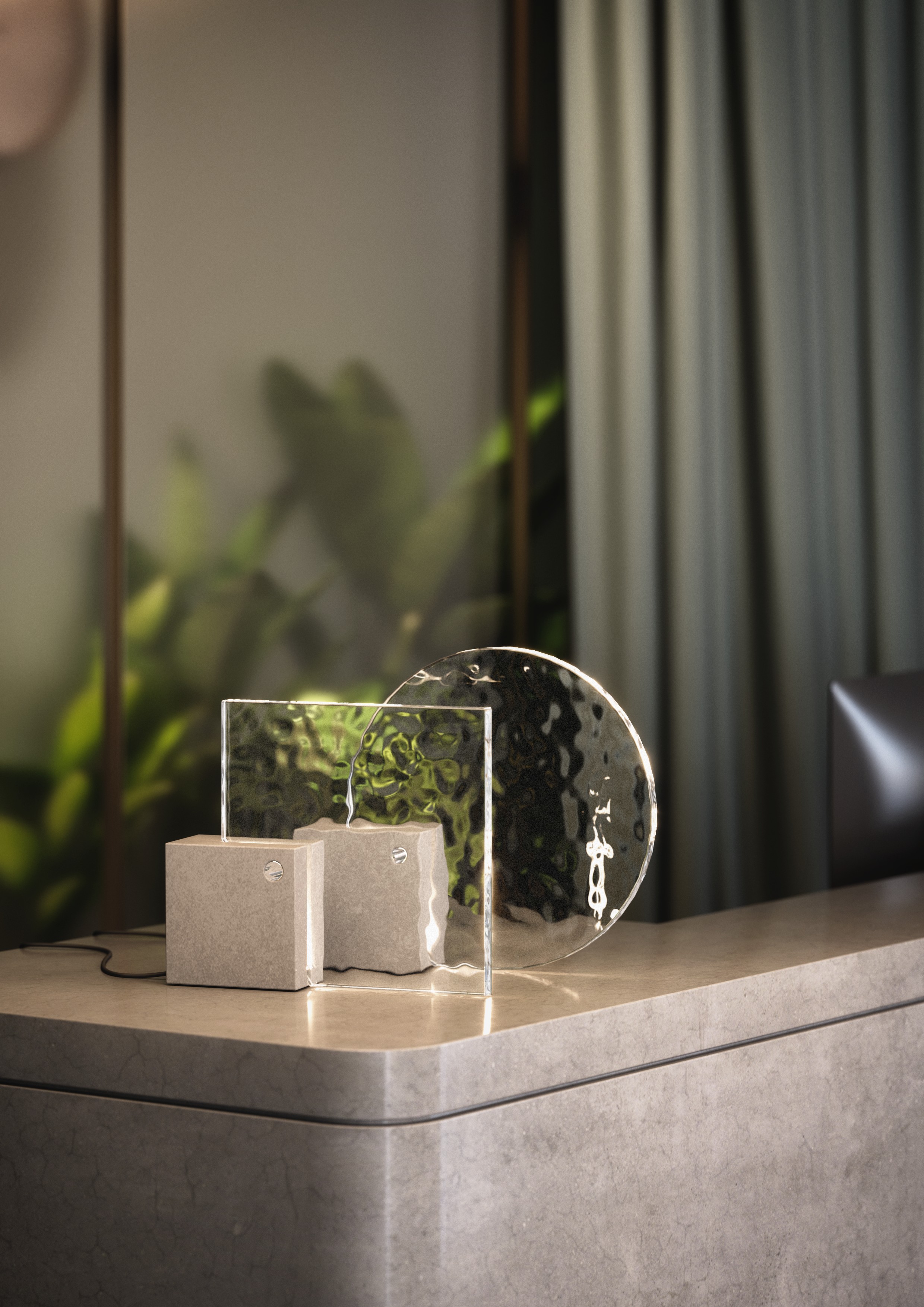 PLANA LED hand made glass table lamp