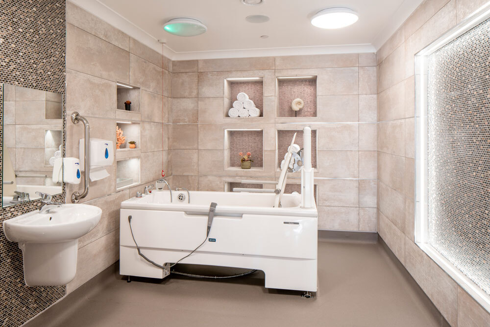 Bathroom with large bath