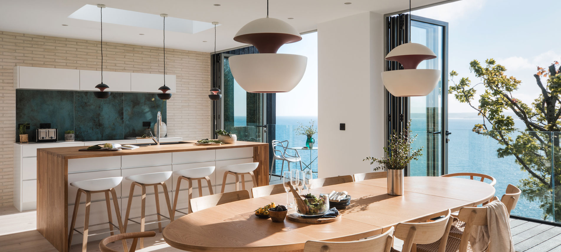 kitchen and dining are with full length open windows