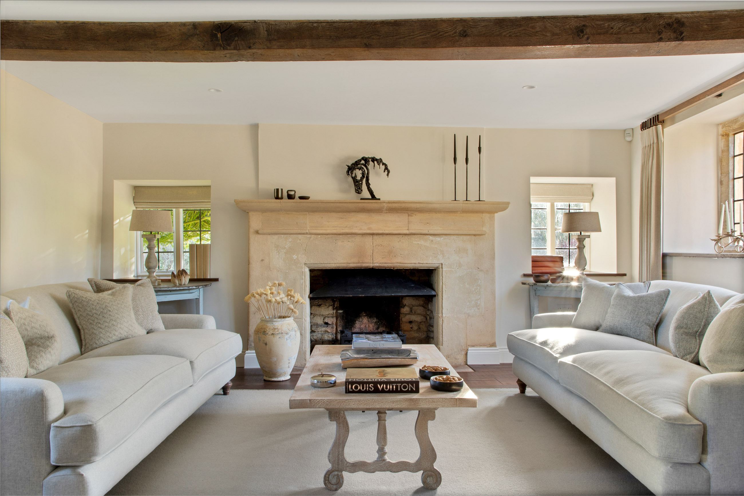 Living room with fireplace