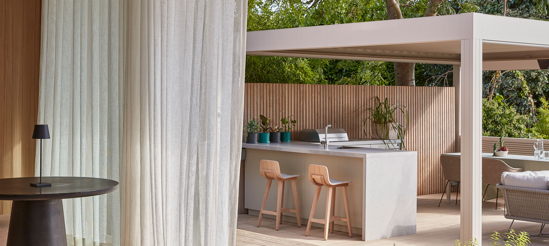 inside to outside area.