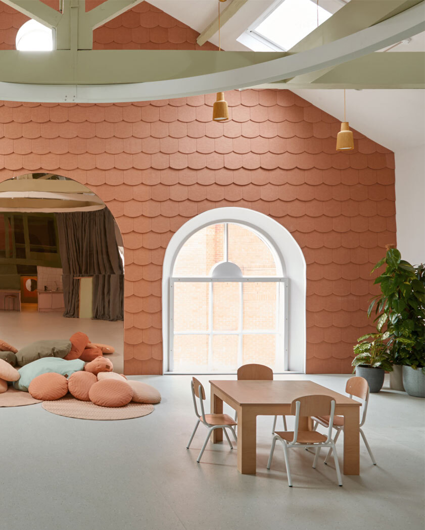 Classroom with cushions on floor