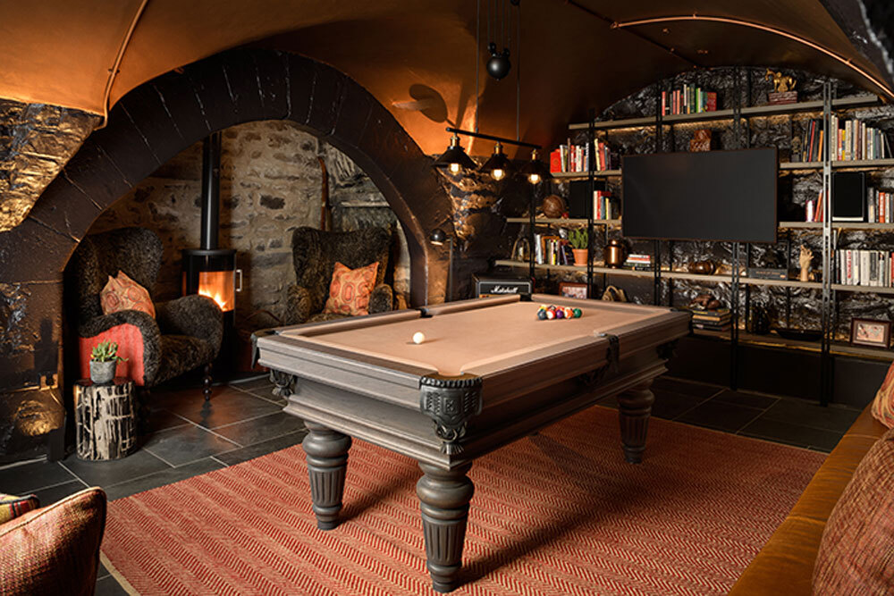 Pool table with sofas