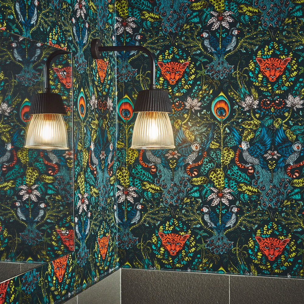 Patterned wallpaper with light