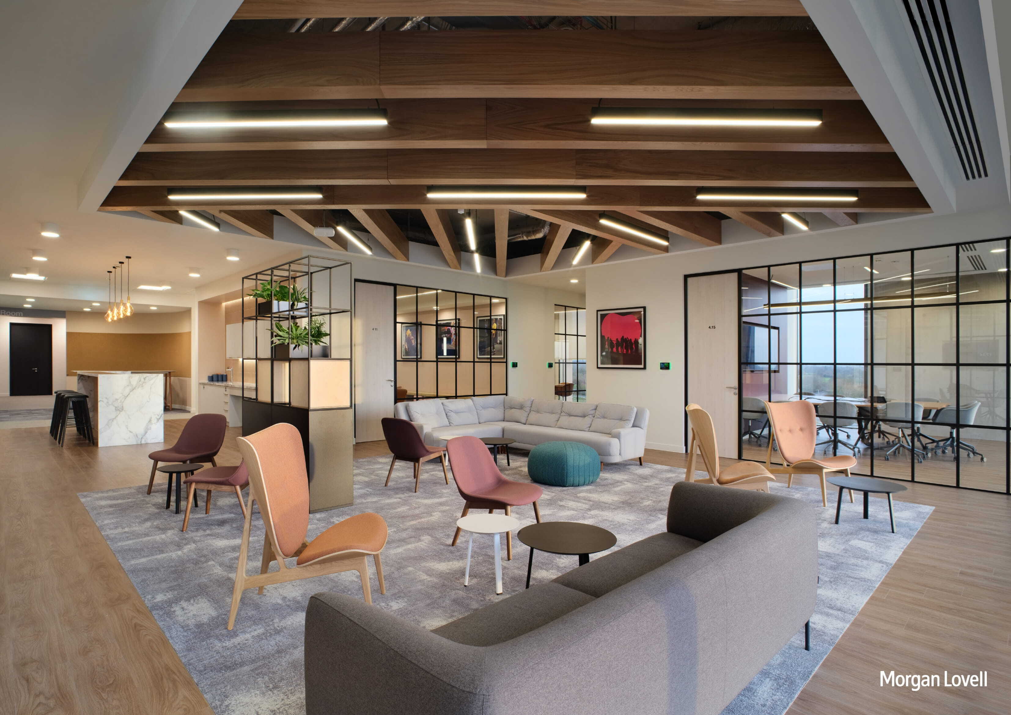 Seating area in open plan working 