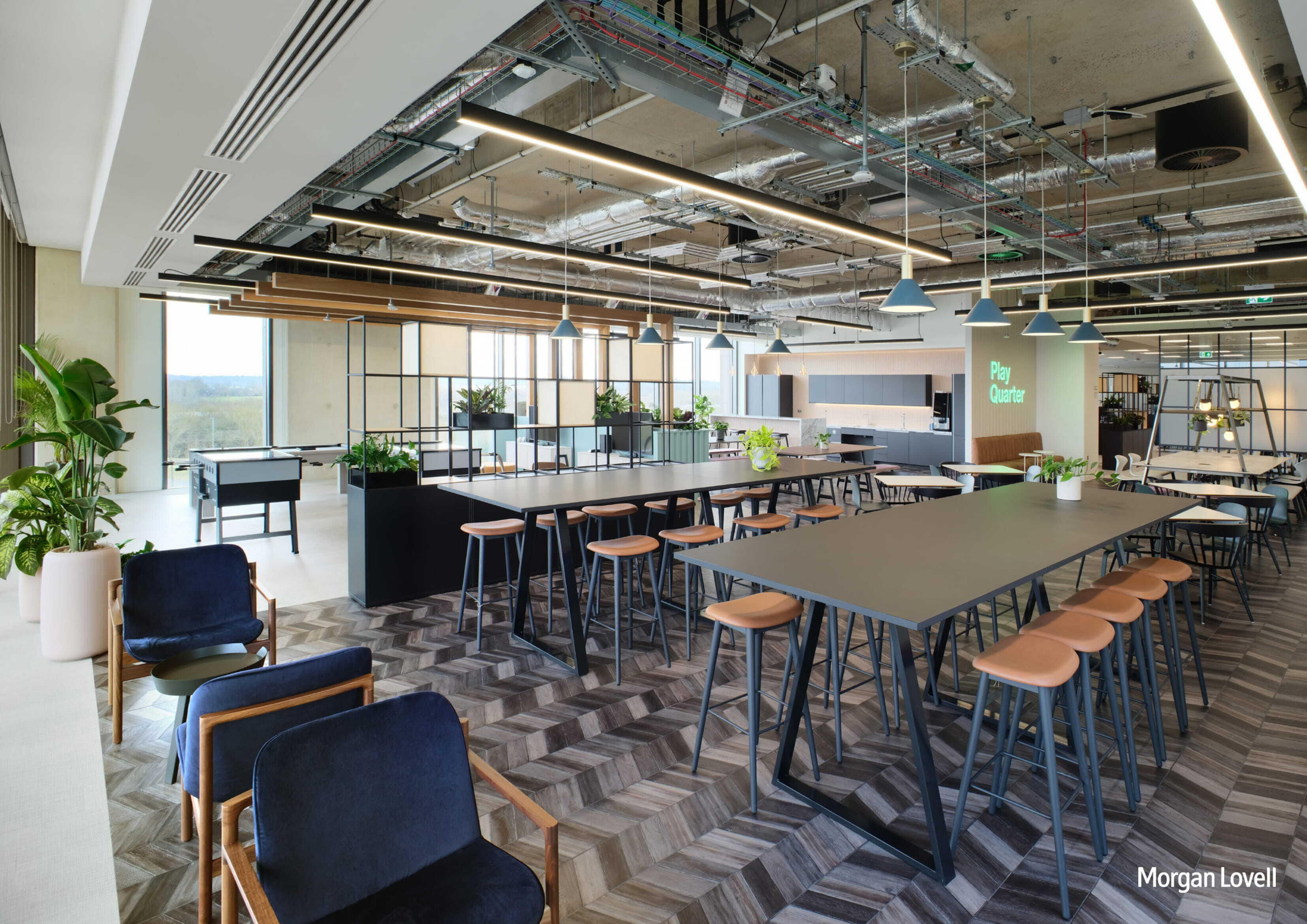 Seating area in open plan working 