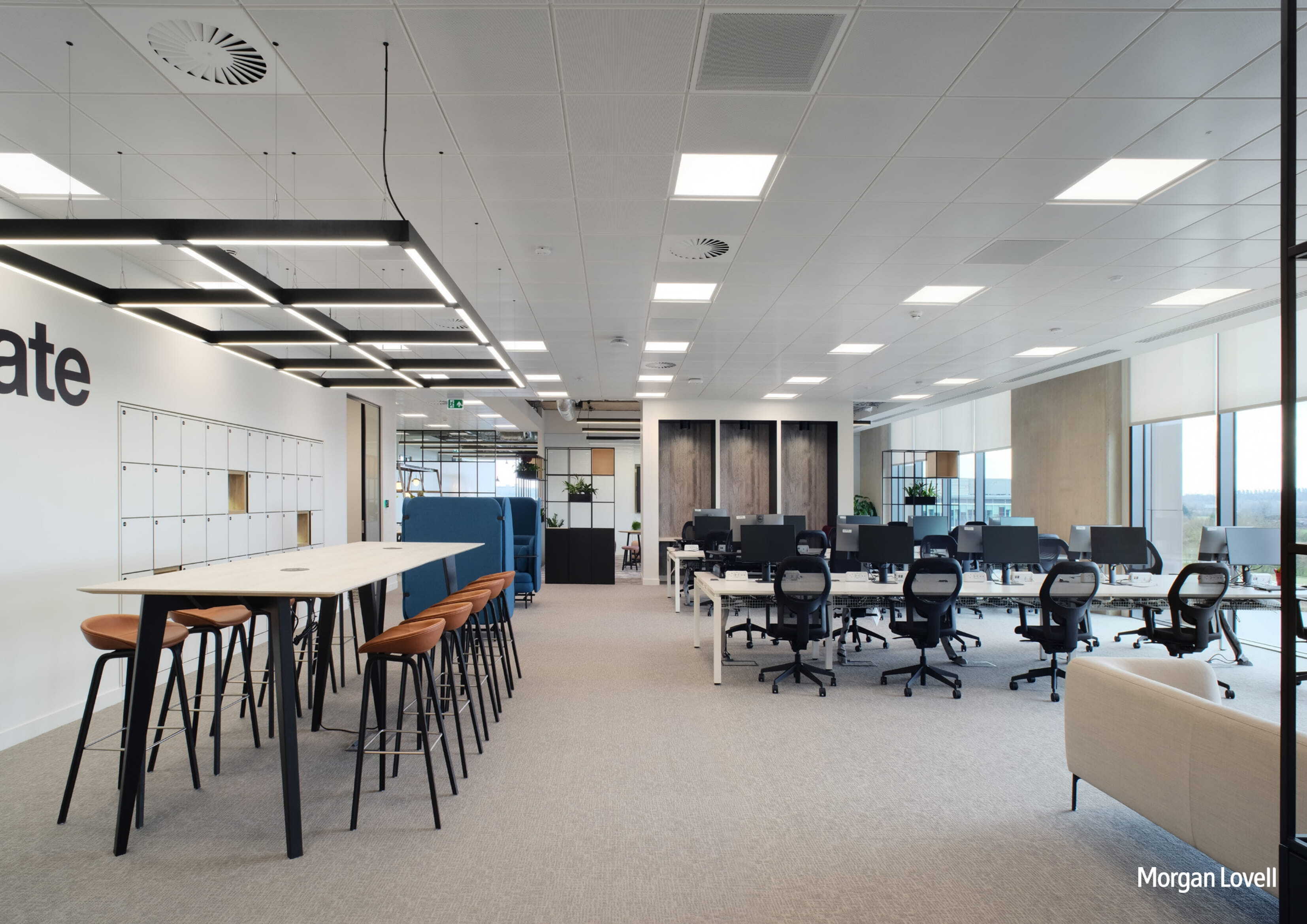 Seating area in open plan working 