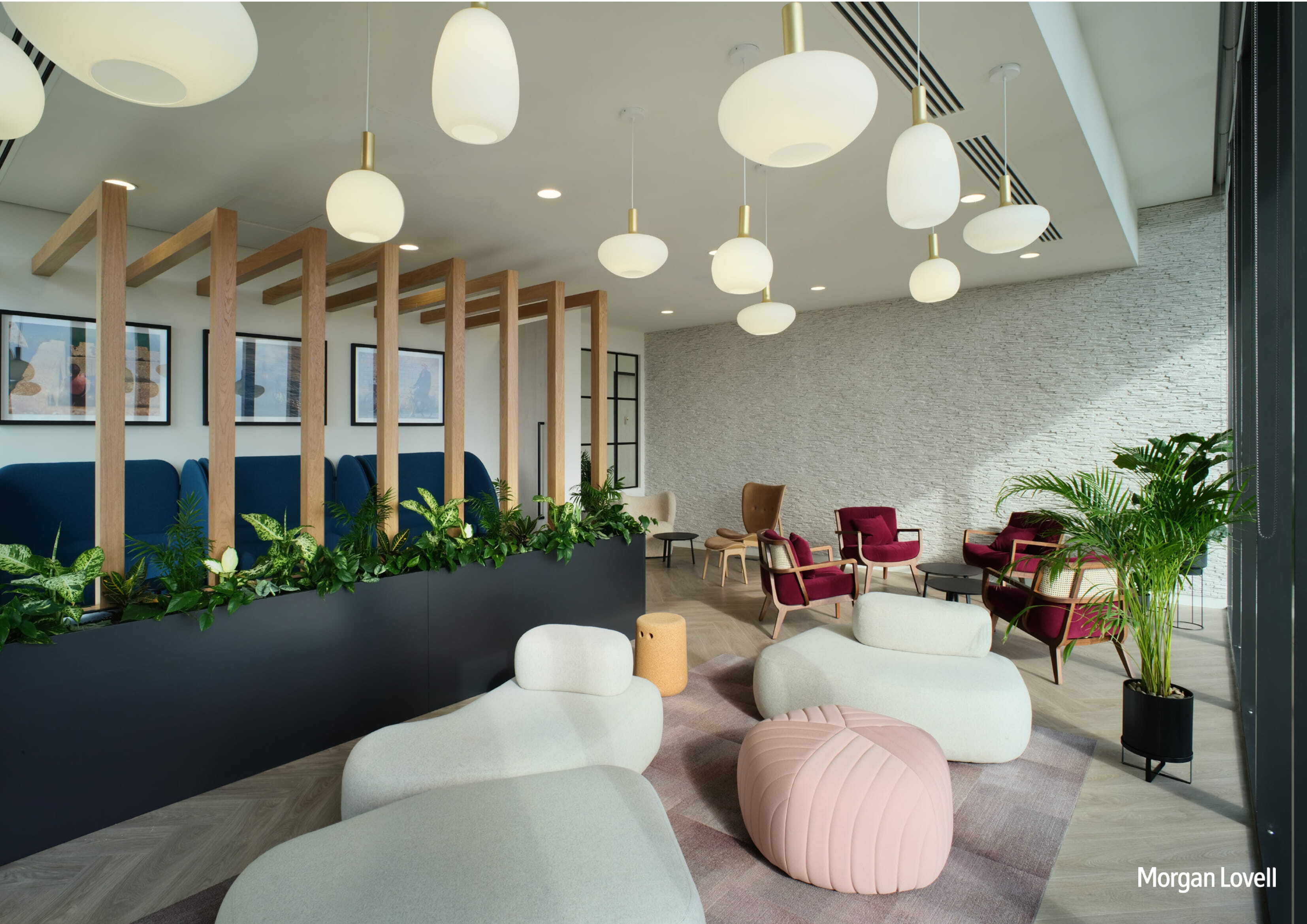 Seating area in open plan working 