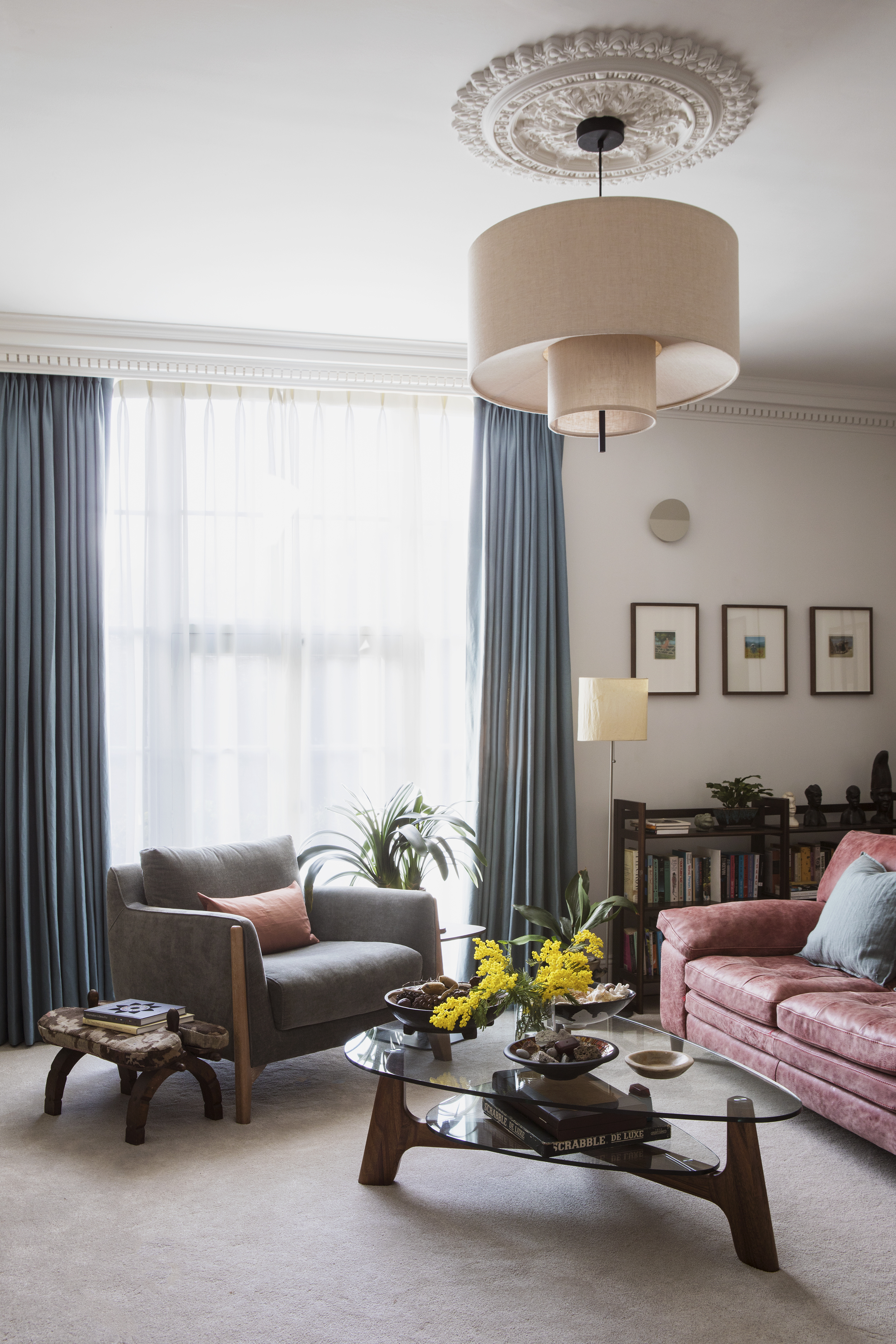 Vintage sittining room armchair, coffee table and sofa 
