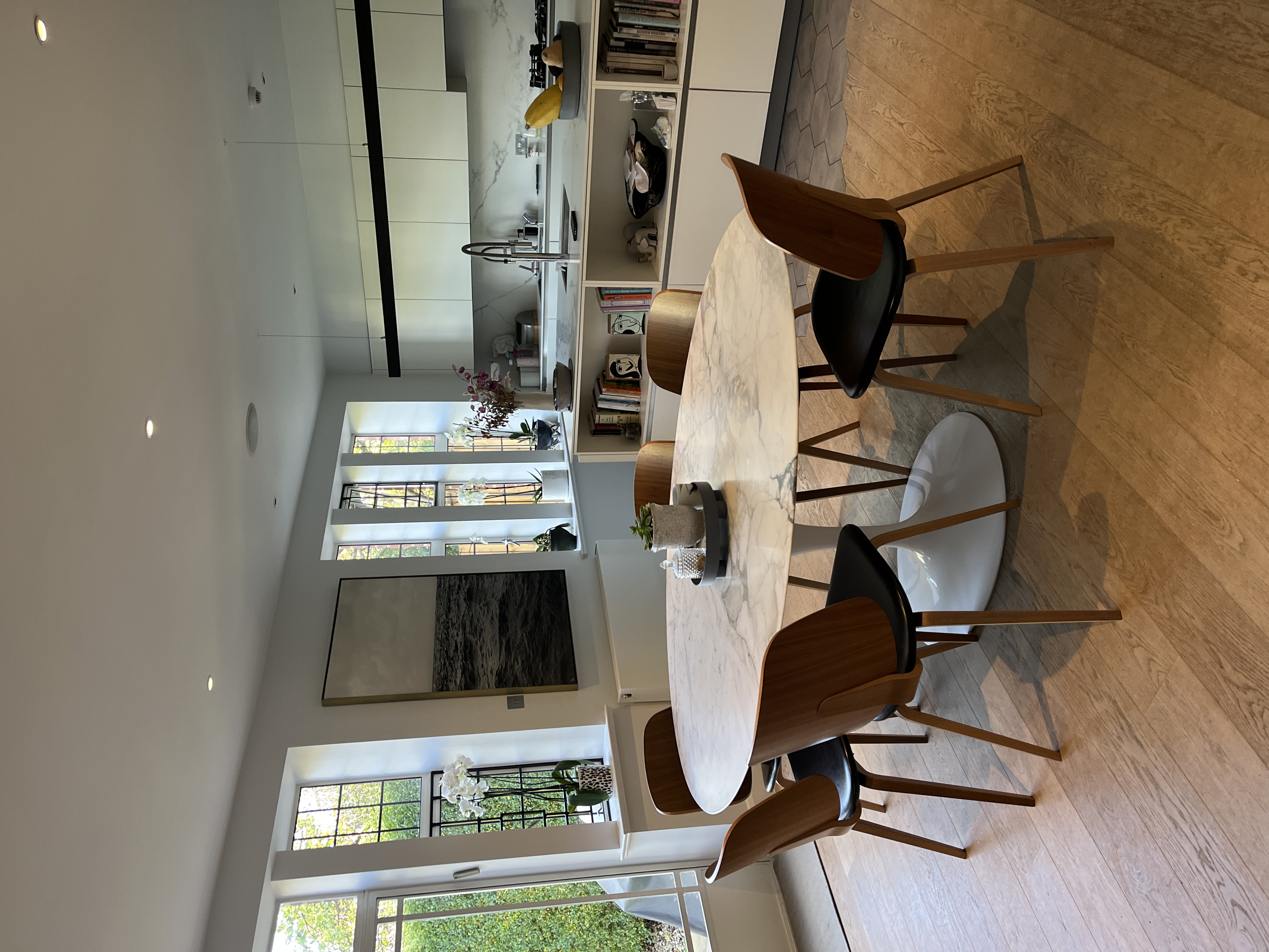 Statement dining table with elegant but practical chairs