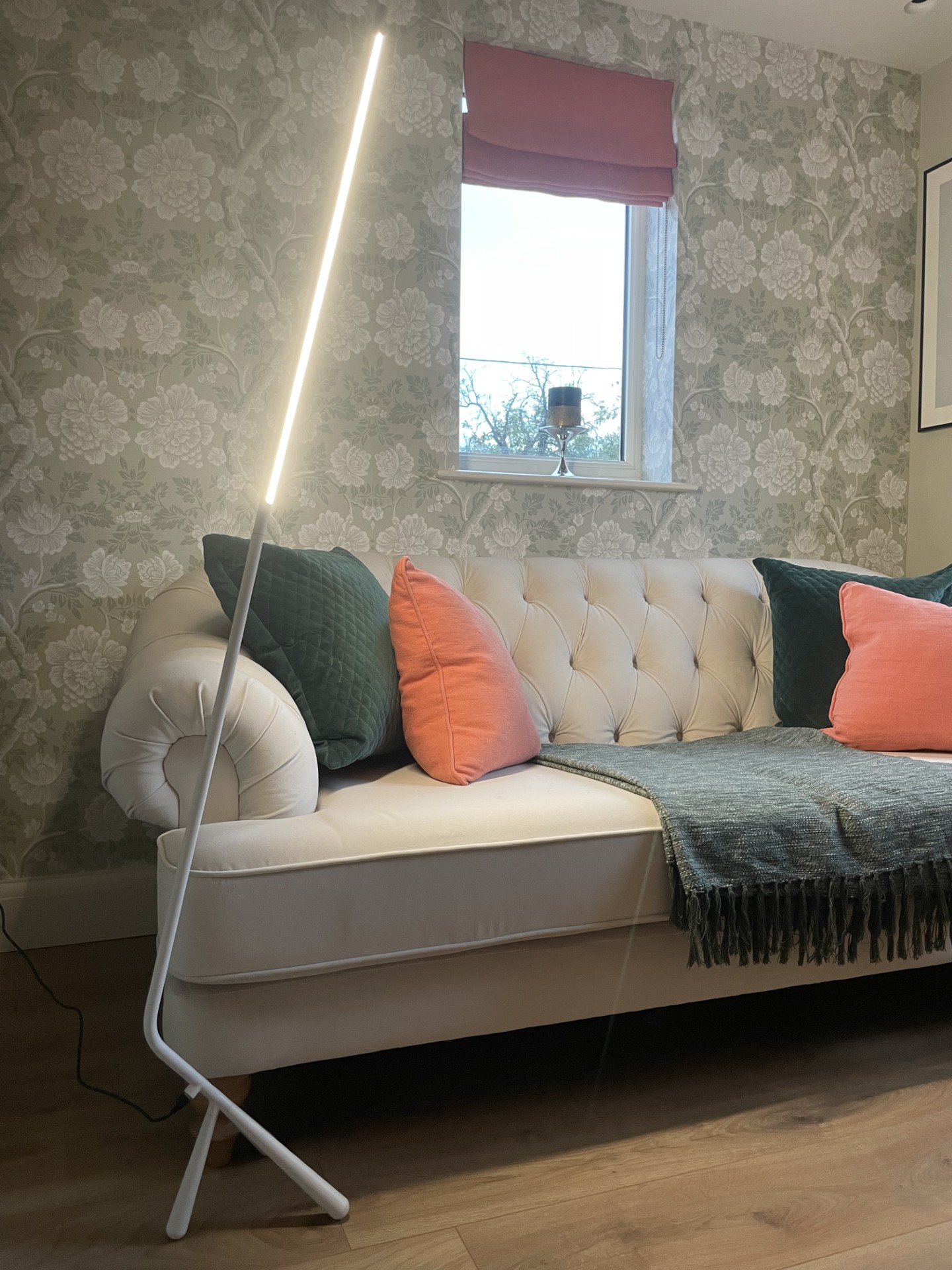 Mantis LED floor lamp with motion sensor on/off dimming switching 