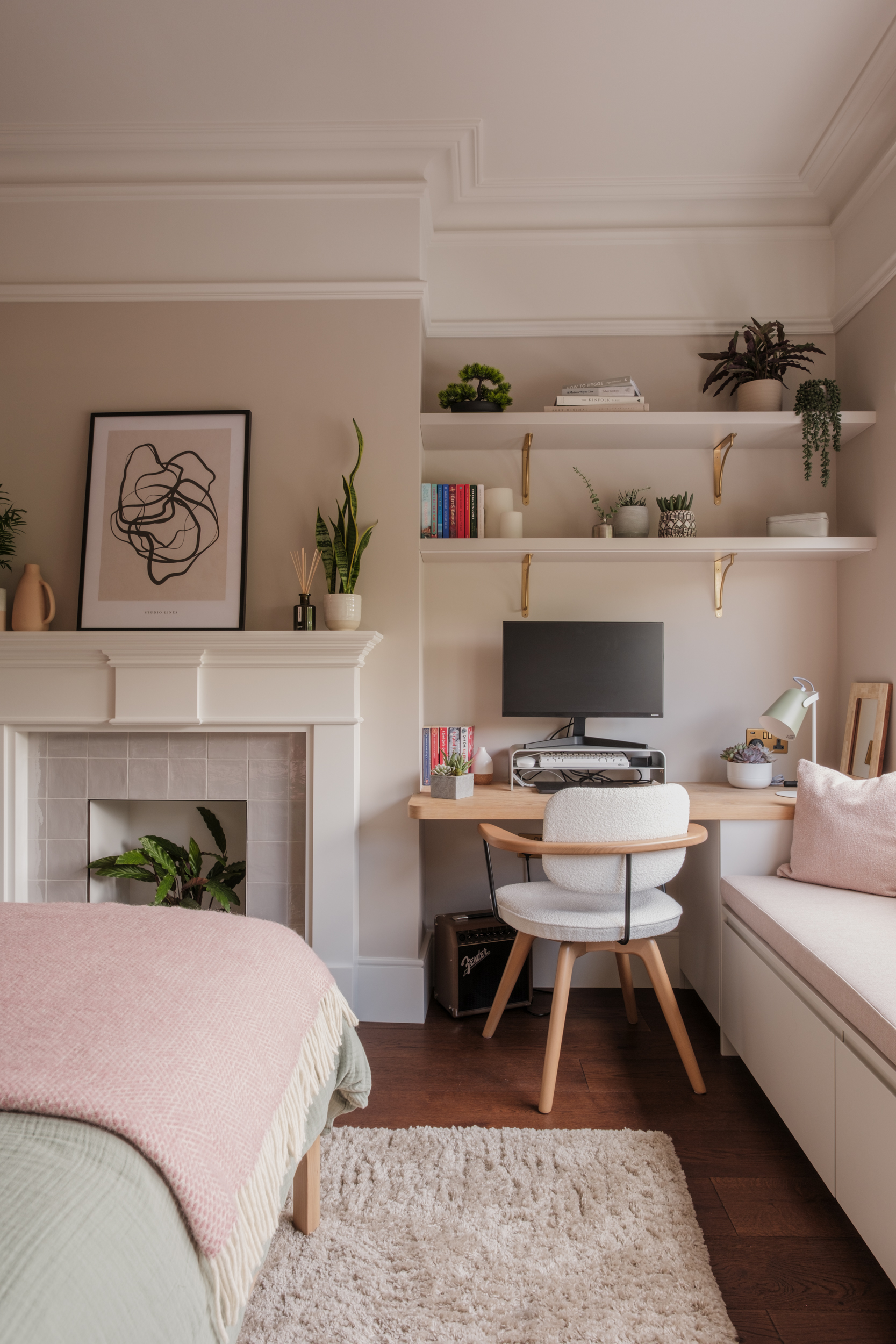 Desk with window seat