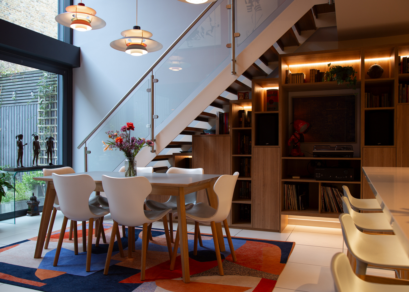 Storage area under the stairs 