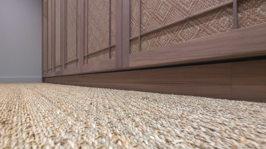 Invisible air conditioning air paths integrated within bespoke dressing room joinery