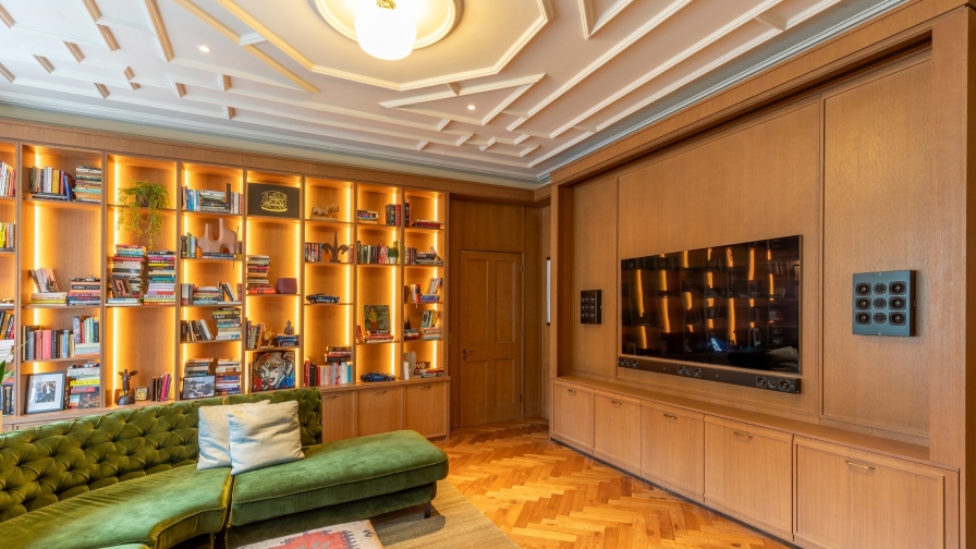 Media room joinery and AC integration in a luxury property in Hampstead