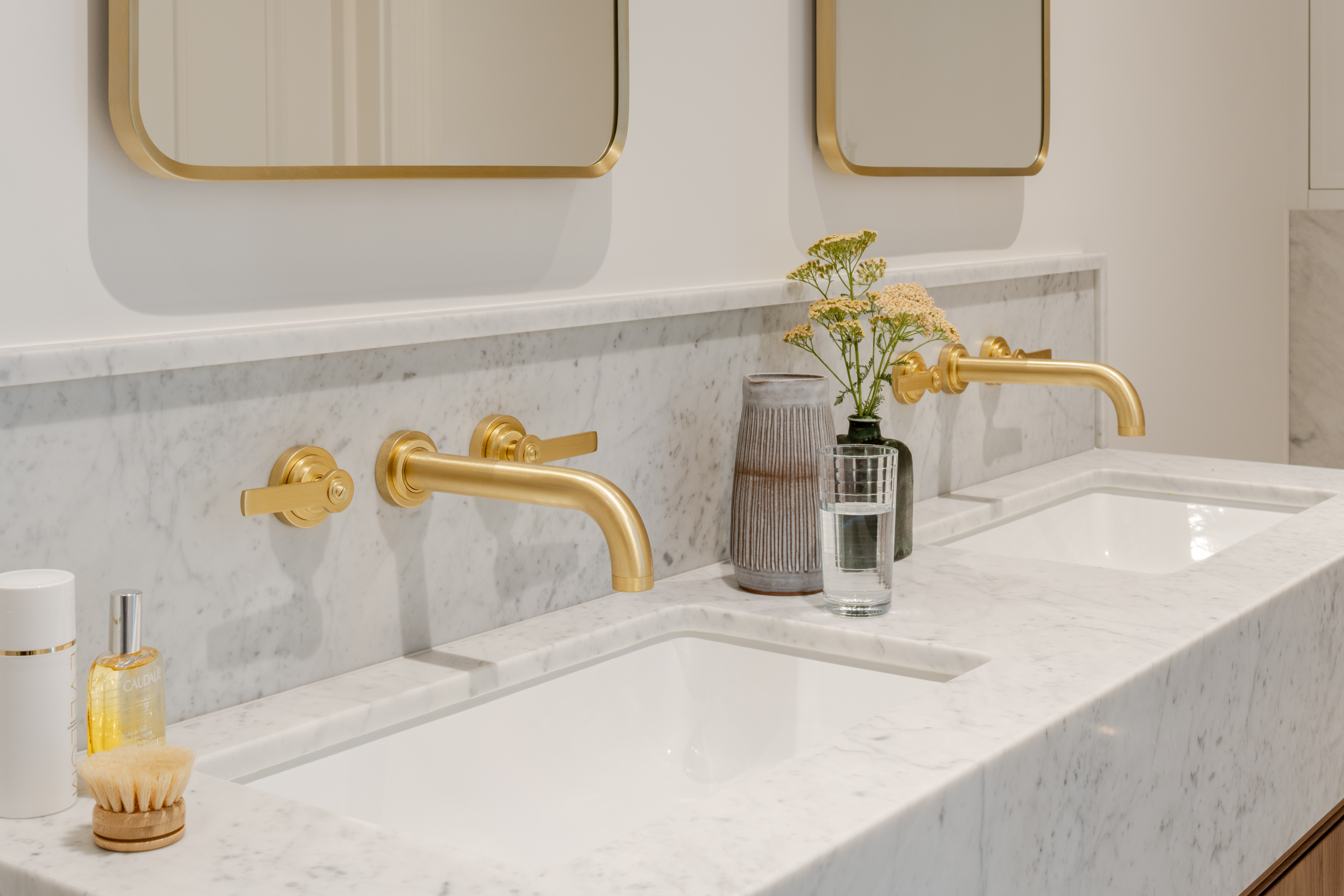 Bespoke marble bathroom vanity 