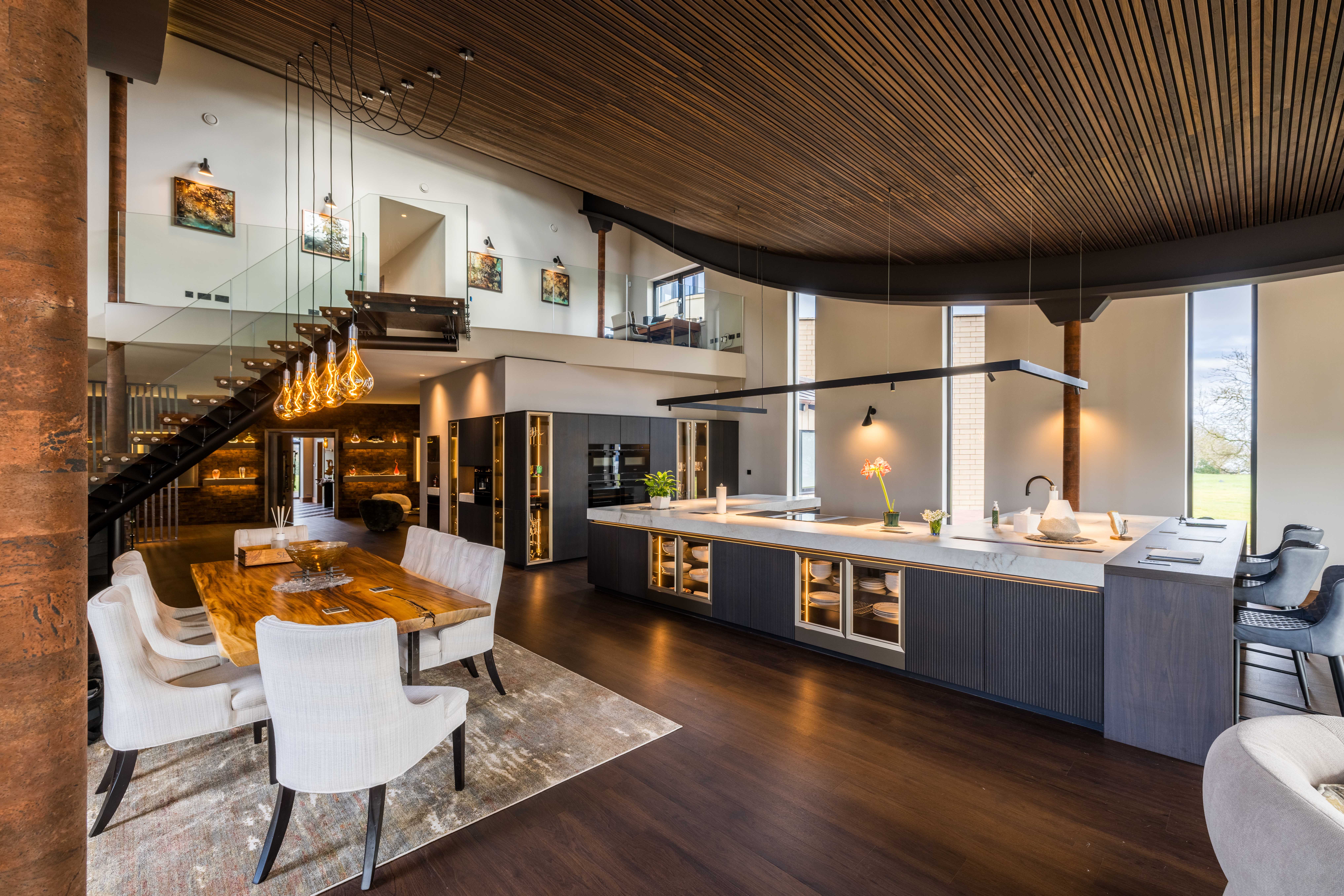 house interior with curved ceiling