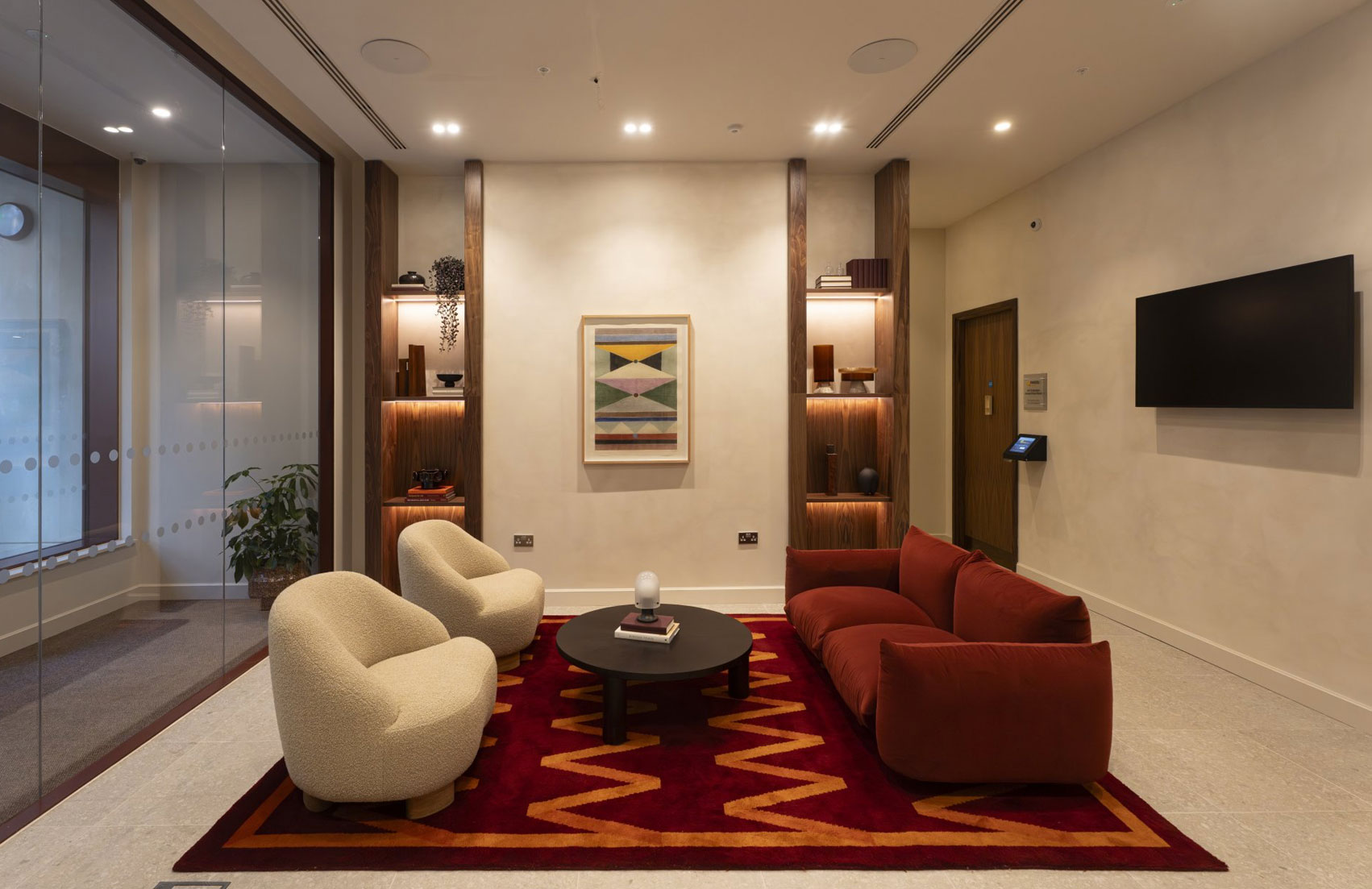 Pearl Yard interior with lighting