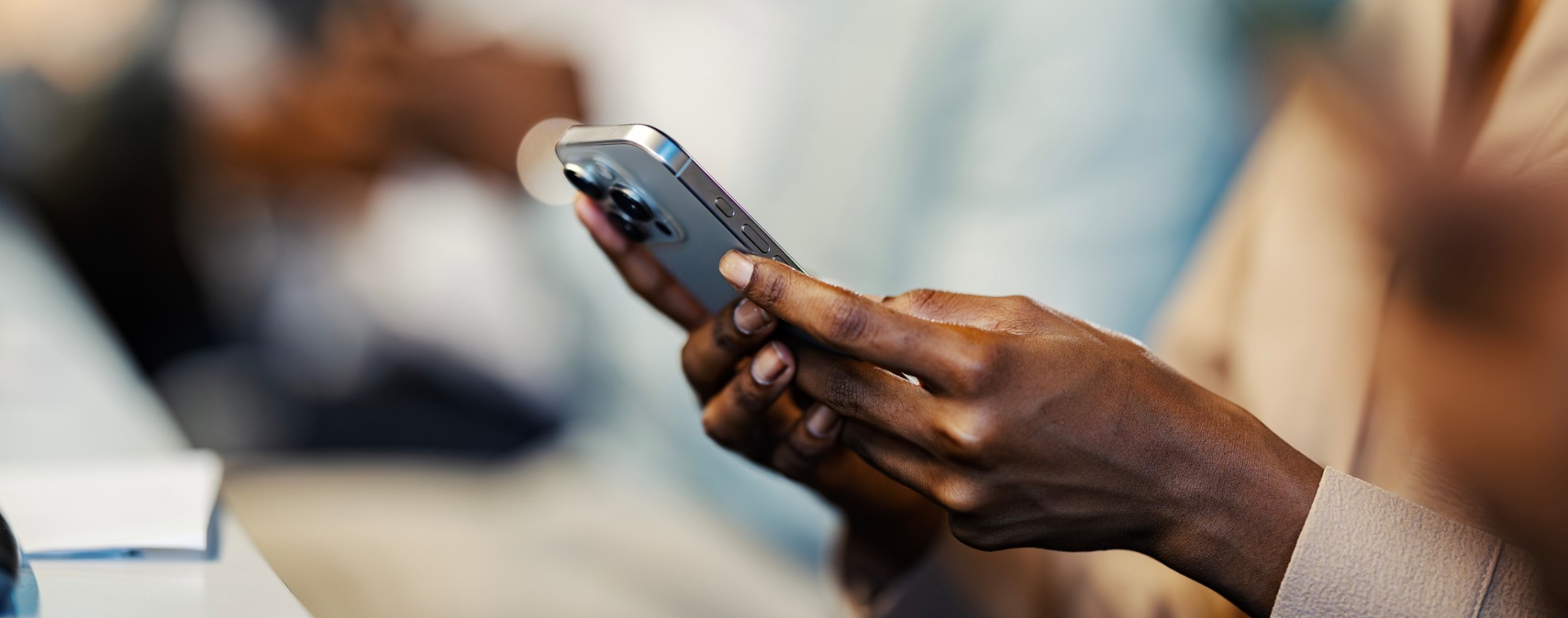 Woman holding phone
