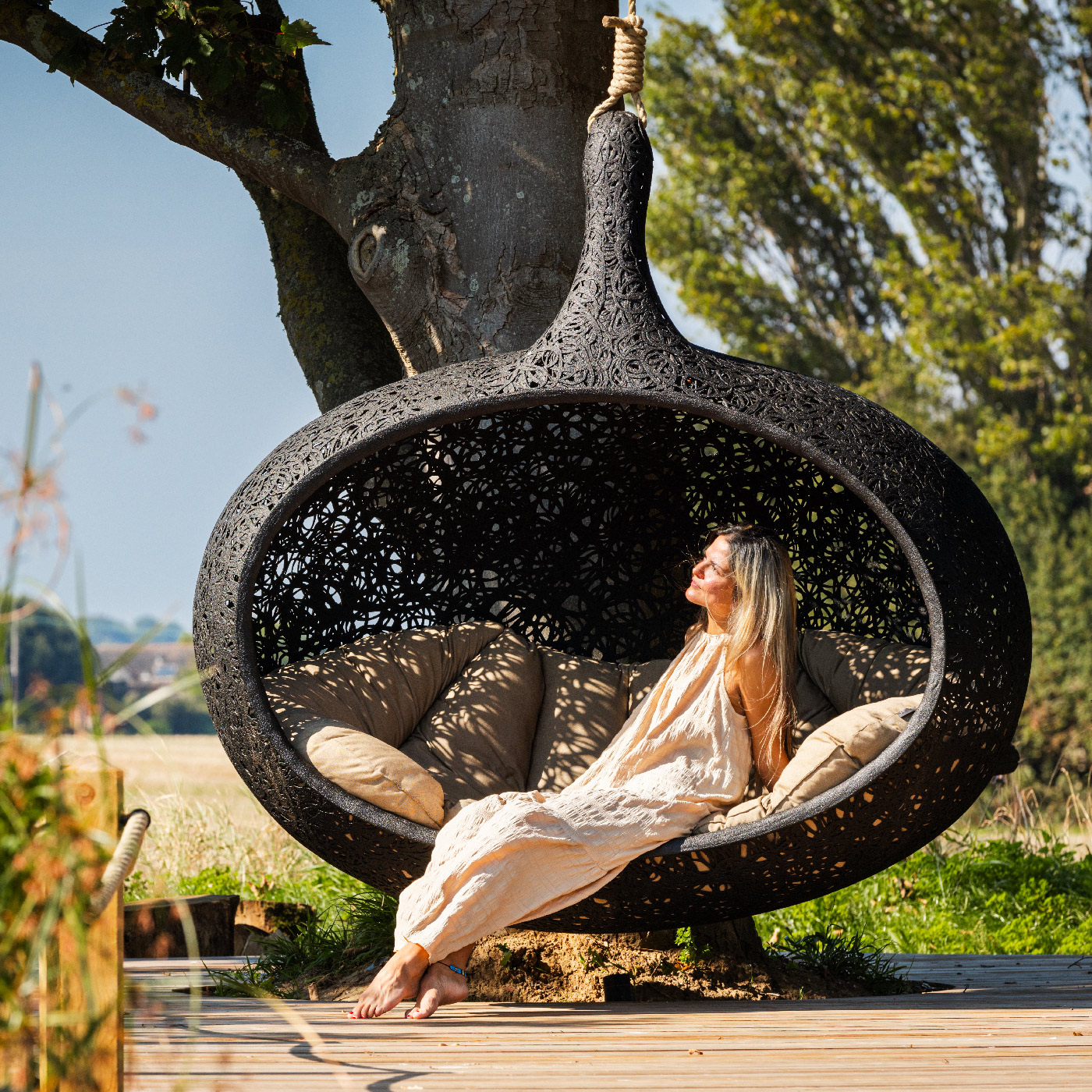 Unknown Nordic Bios Hide luxury swing seat at the Water Shed Bosham